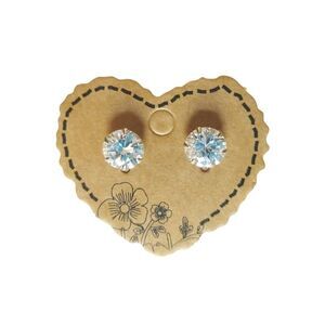 Vintage Round Cut CZ Cubic Zirconia Stud Earrings Sterling Silver 925 Screw Back